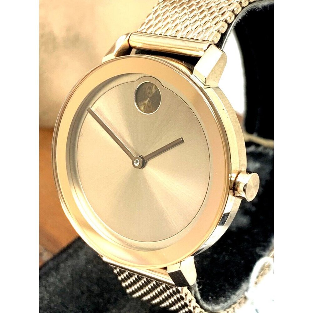 Movado Women's Watch 3600654 Swiss Quartz Rose Gold Mesh Stainless Steel Band